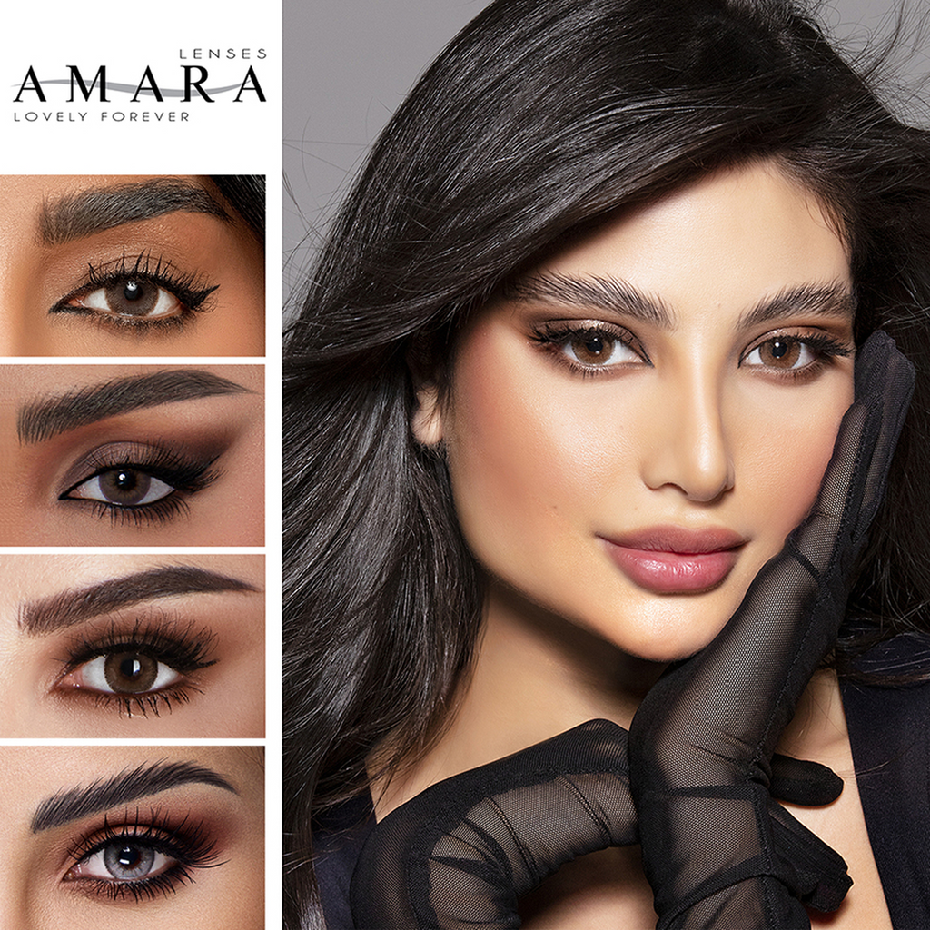 عدسات لاصقة ملونة من Amara – فحم شهري لتجميل العيون