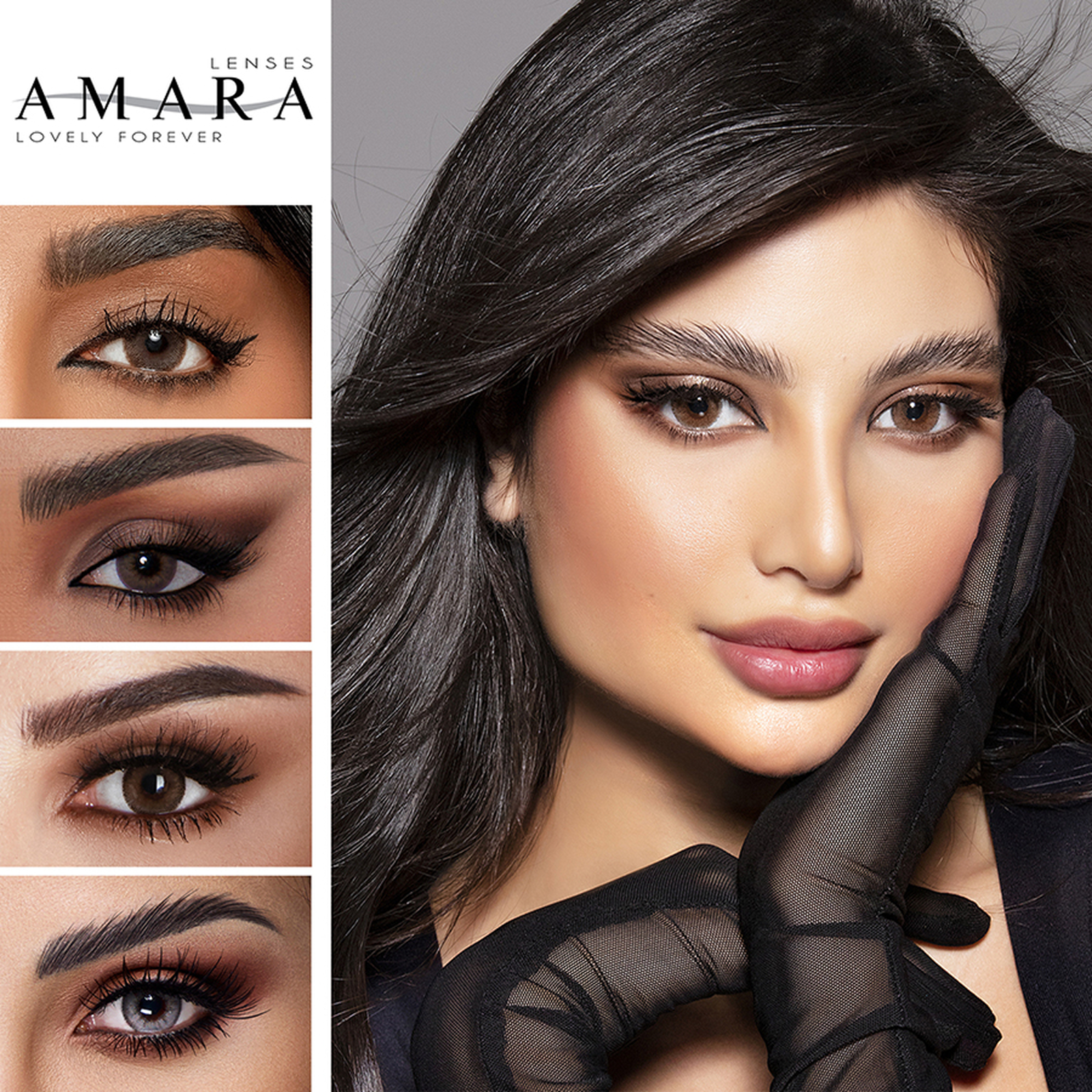 Amara Colored Contact Lenses – Charcoal Monthly Wear Eye Enhancement