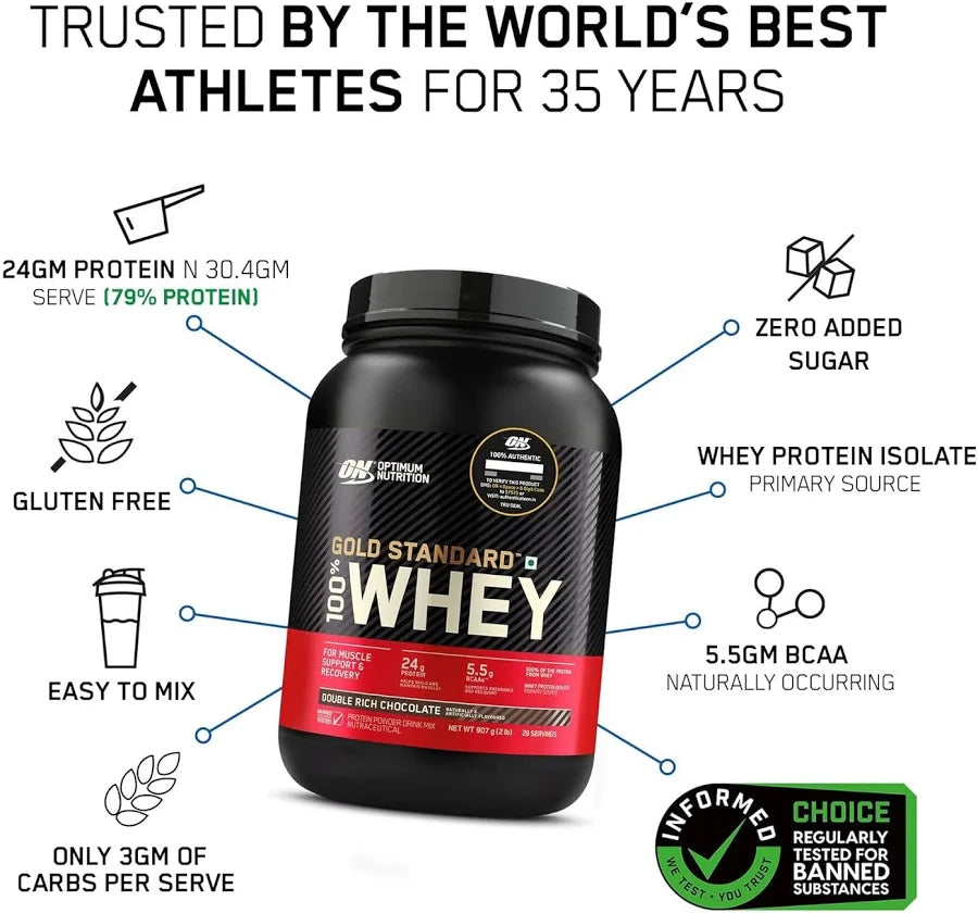 Optimum Nutrition Gold Standard 100% Whey Protein - French Vanilla, 2 lbs