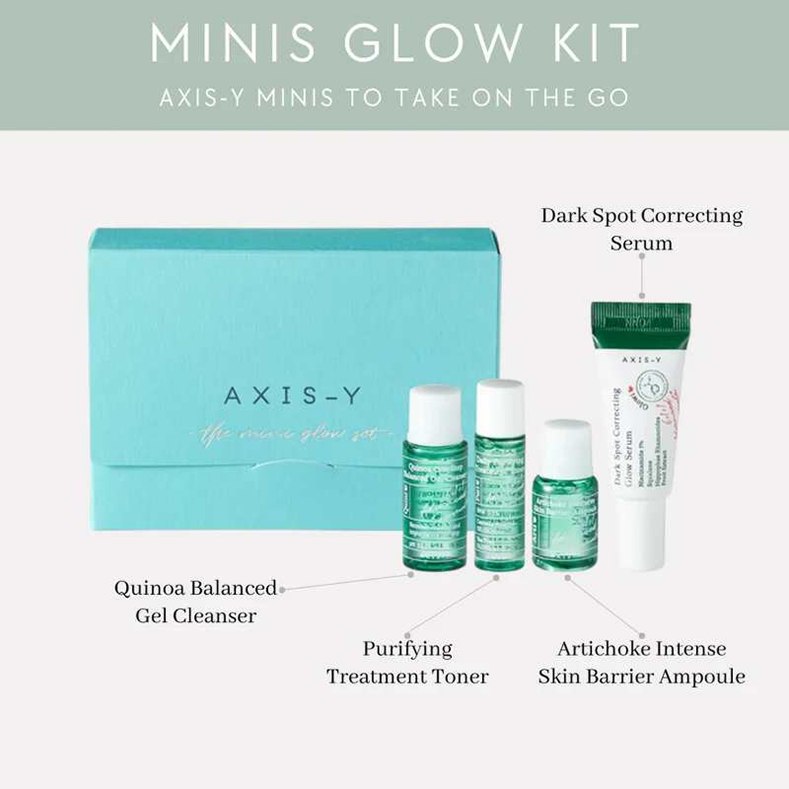 Axis-y Mini Glow Kit – Brightening Korean Skincare Travel Set (4 Items)