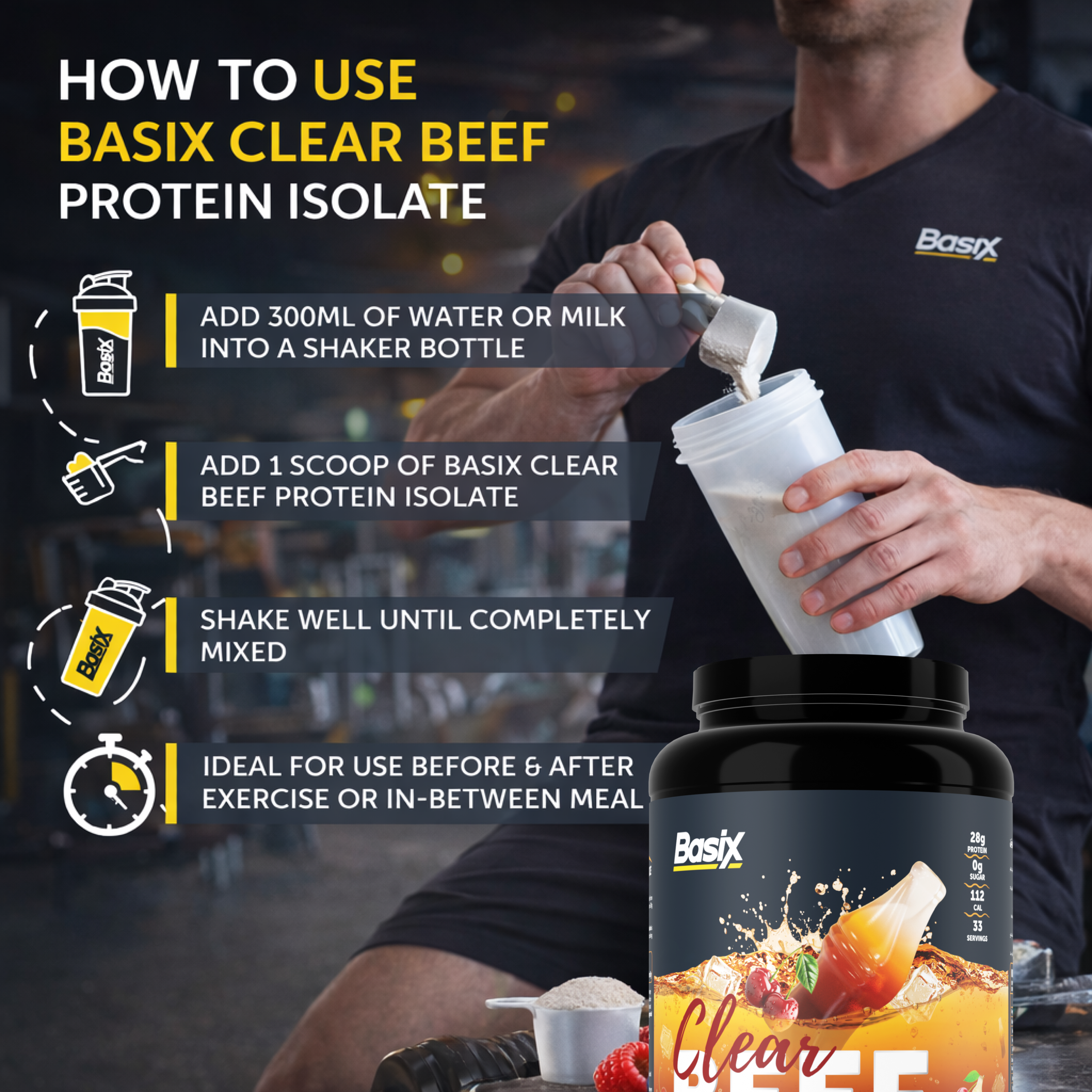 Basix Clear Beef Protein Iso Cherry Cola 2.2 LB