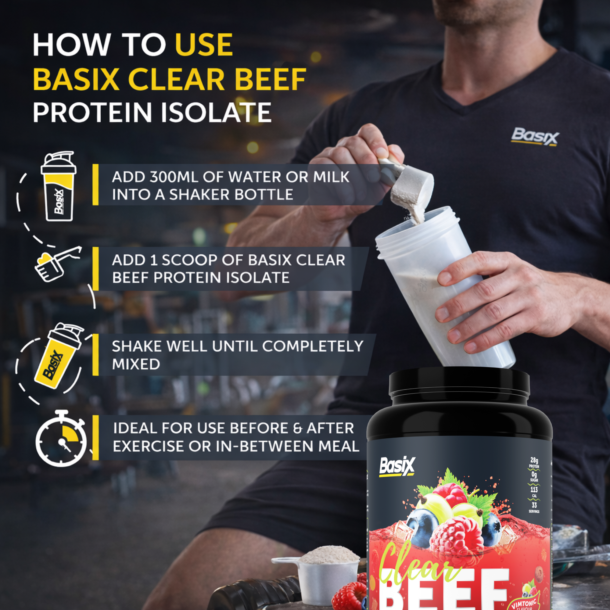 Basix Clear Beef Protein Iso Vimtonic 2.2 LB