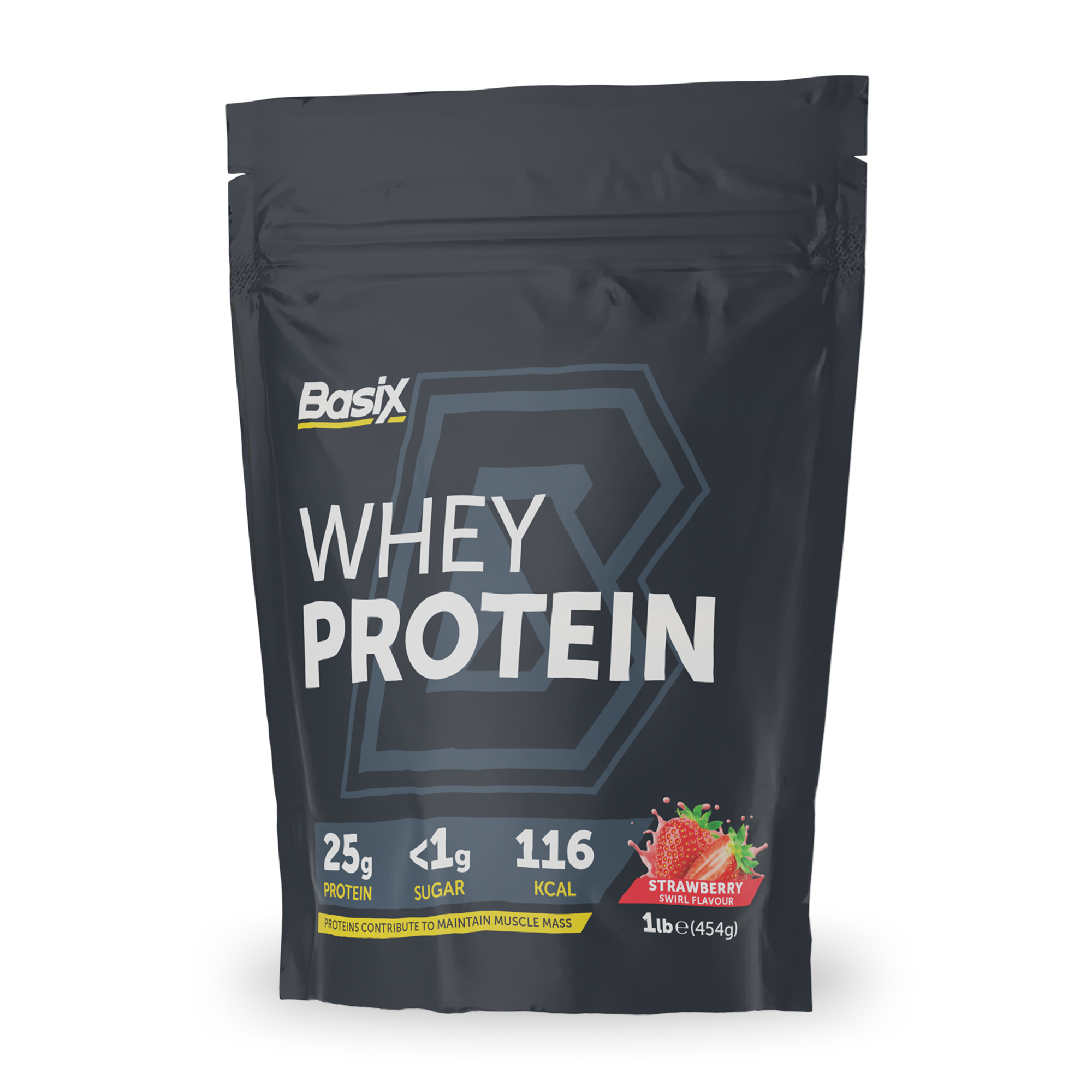 BASIX MUSCLE Whey Protein Powder – Whey Isolate & Soy Blend, 1 LB