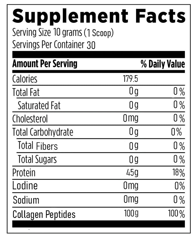 Basix Collagen Peptides – Hydrolysed - Unflavored Protein Powder 300g