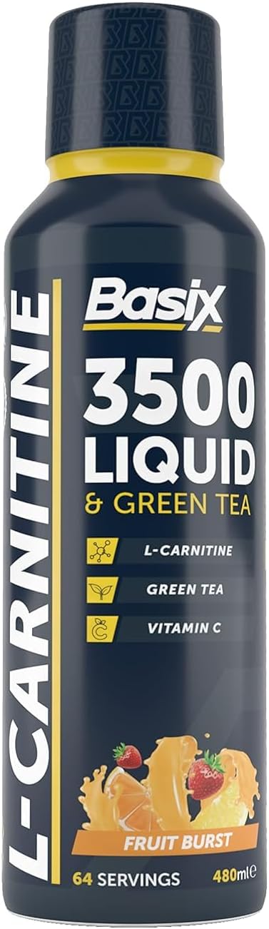 Basix L-Carnitine 3500 Liquid & Green Tea Supplement – Metabolic Support & Energy, 480ml