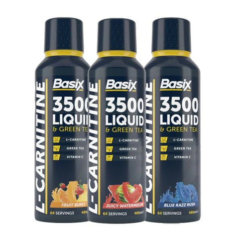 Basix L-Carnitine 3500 Liquid & Green Tea Supplement – Metabolic Support & Energy, 480ml