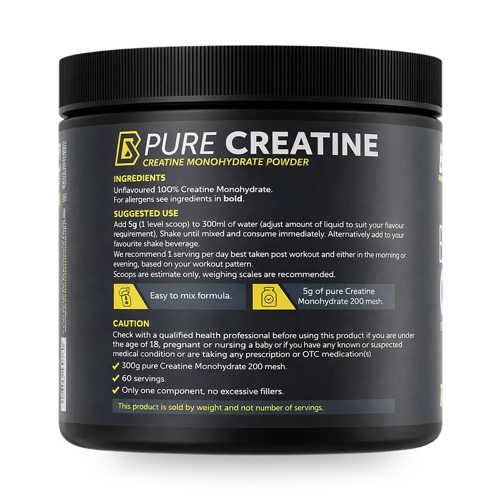 Basix Pure Creatine Monohydrate – 5g Unflavored Performance Supplement