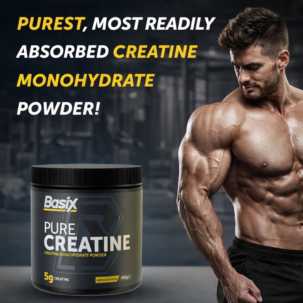 Basix Pure Creatine Monohydrate – 5g Unflavored Performance Supplement