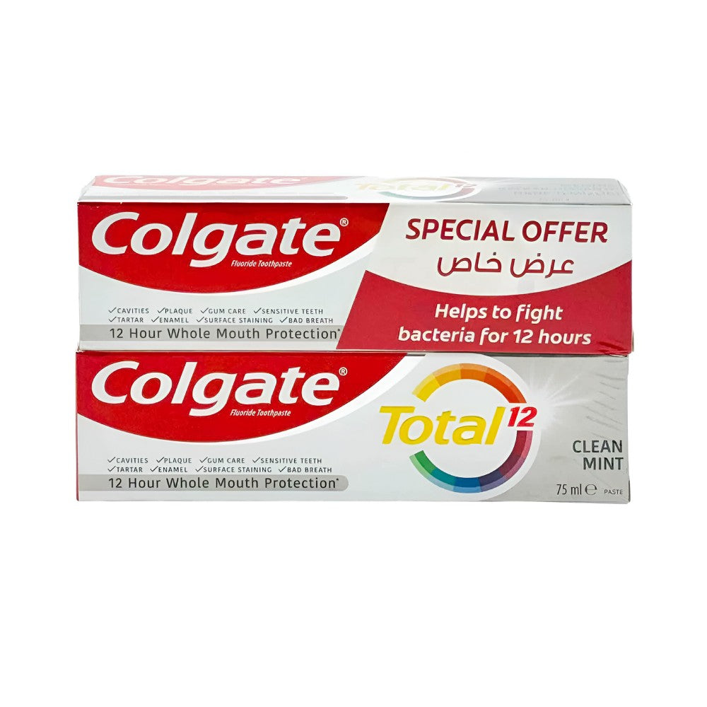 Colgate Toothpaste 75ml Total 1+1 Special Offer With Clean Mint