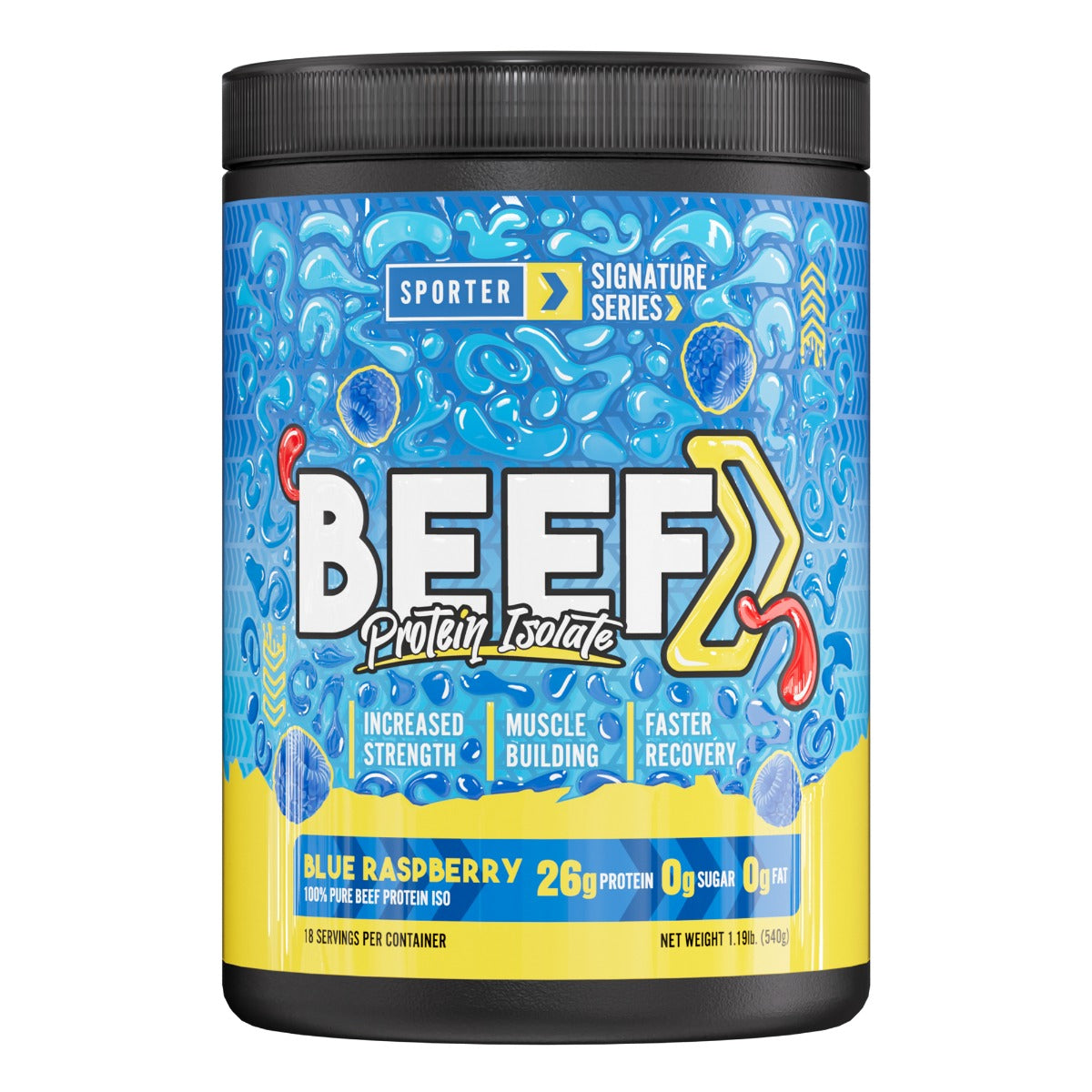 Sporter - Beef Protein Isolate - Blue Raspberry - 540 Grams 