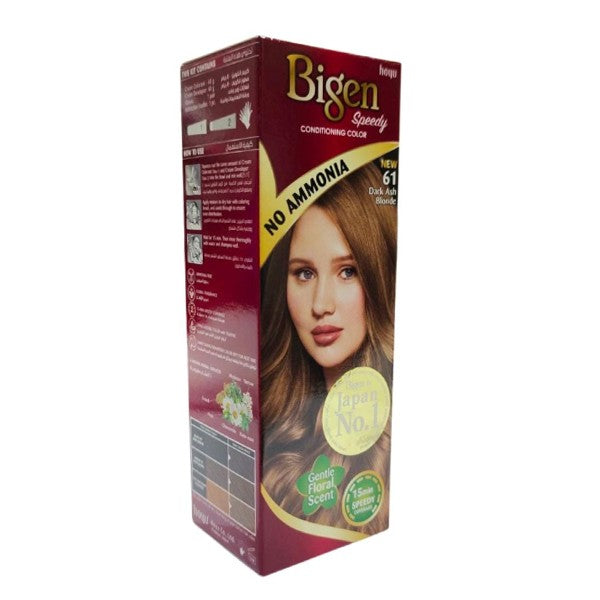 Bigen-Women's-Hair-Dye-Speedy-Ammonia-Free-40g-61-Dark-Ash-Blonde-