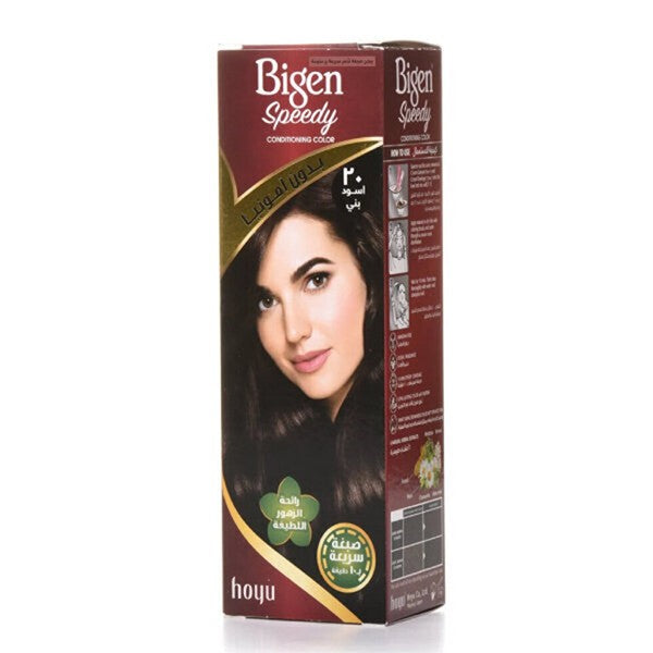 Bigen-Women's-Hair-Dye-Speedy-Ammonia-Free-40g-20-Brownish-Black-