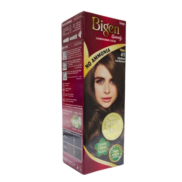 Bigen-Women's-Hair-Dye-Speedy-Ammonia-Free-40g-41-Medium-Ash-Brown-