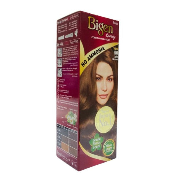 Bigen-Women's-Hair-Dye-Speedy-Ammonia-Free-40g-50-Light-Brown-