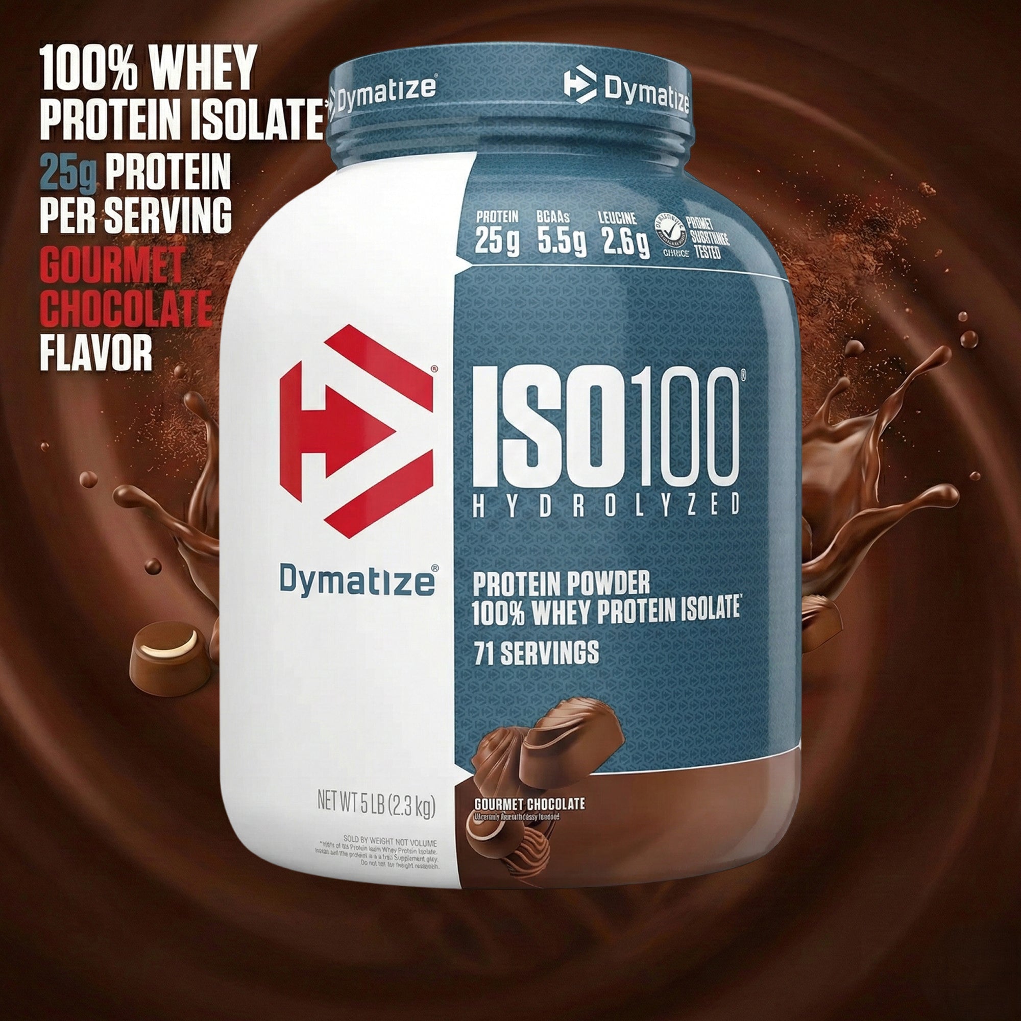 Dymatize ISO 100 Whey Protein Isolate – Hydrolyzed Muscle Building Fuel 5 LB