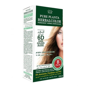 صبغة شعر خالية من الأمونيا من Pure Planta 135 مل 6D بني ذهبي داكن