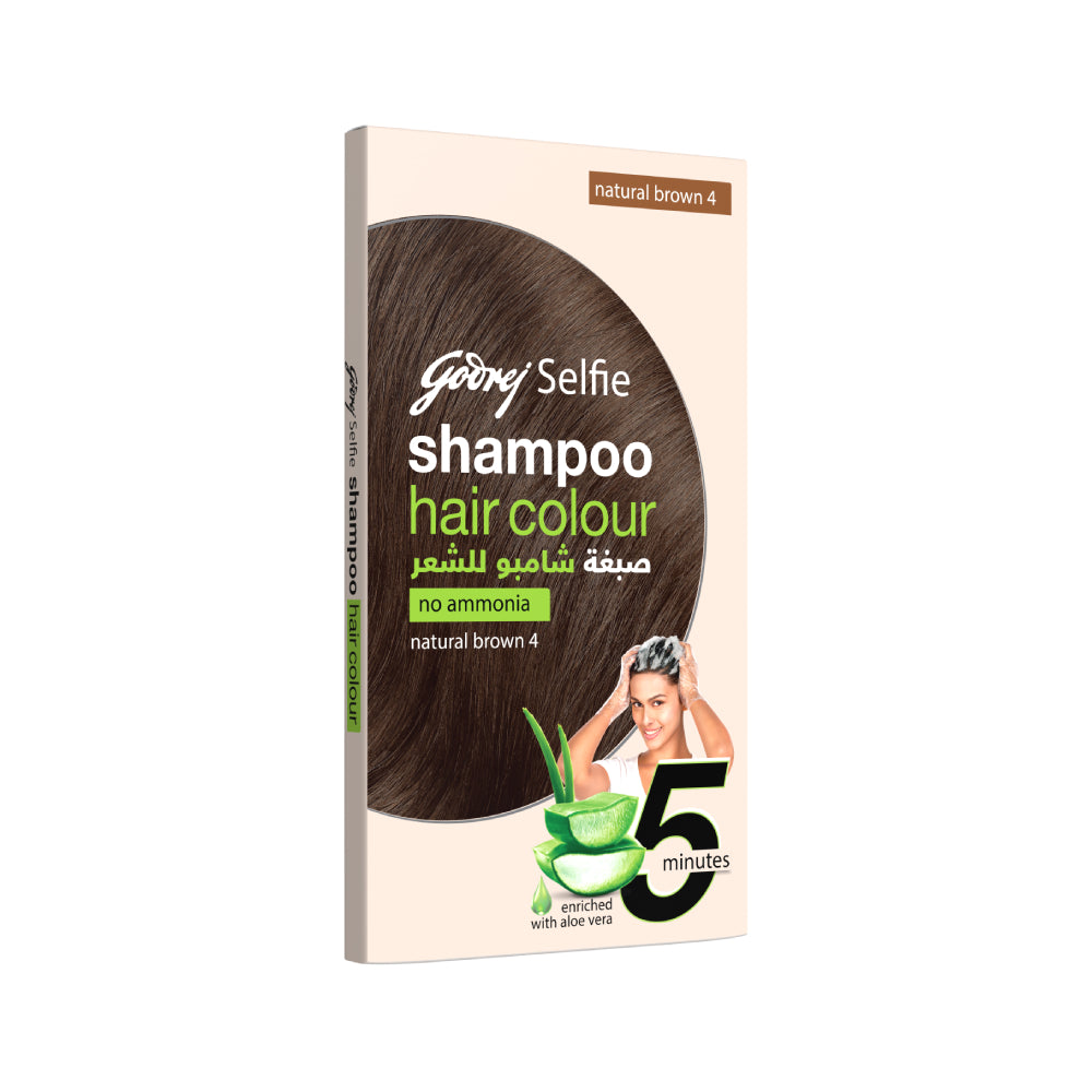 Godrej color shampoo 18ml selfie 4 natural brown
