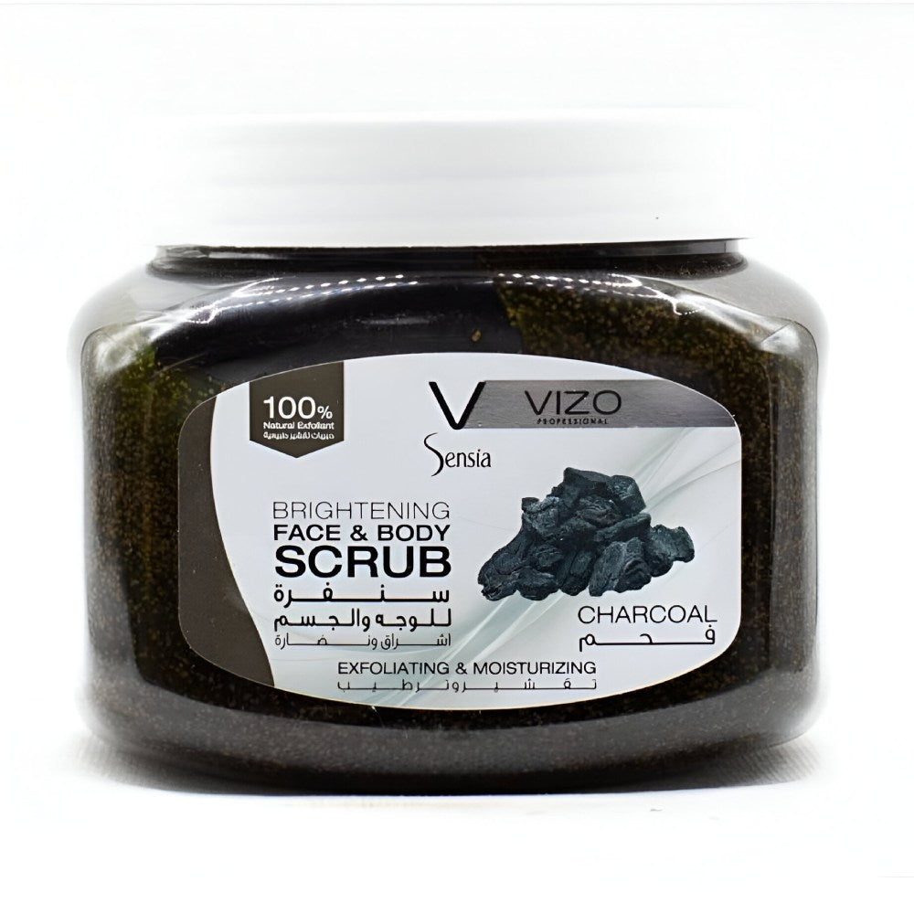 Vizo face & body scrub 500ml sensia with charcoal