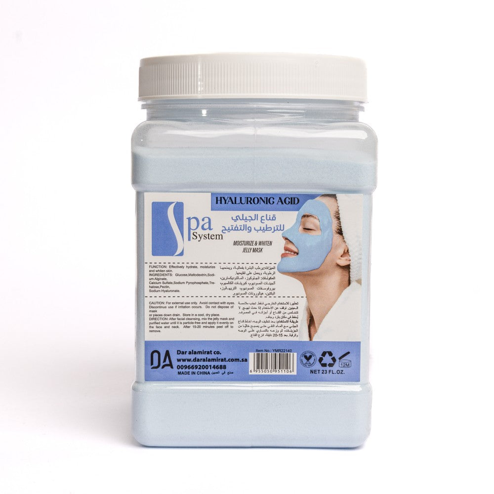 Spa System Mask Gel 750g For Hydration And Brightening With Hyaluronic Acid