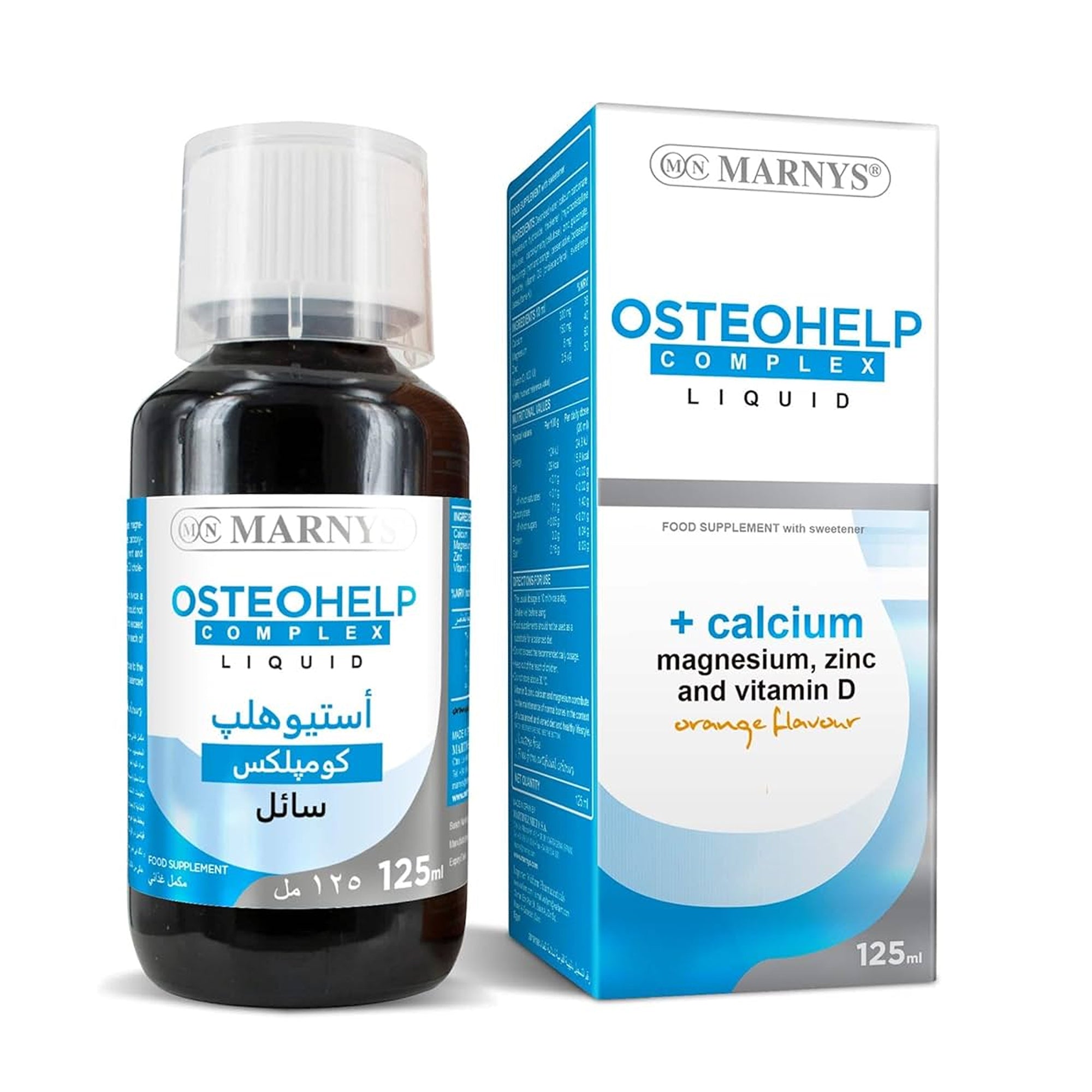 Marnys OsteoHelp Syrup 250ml - Bone Health & Calcium Support Liquid Supplement