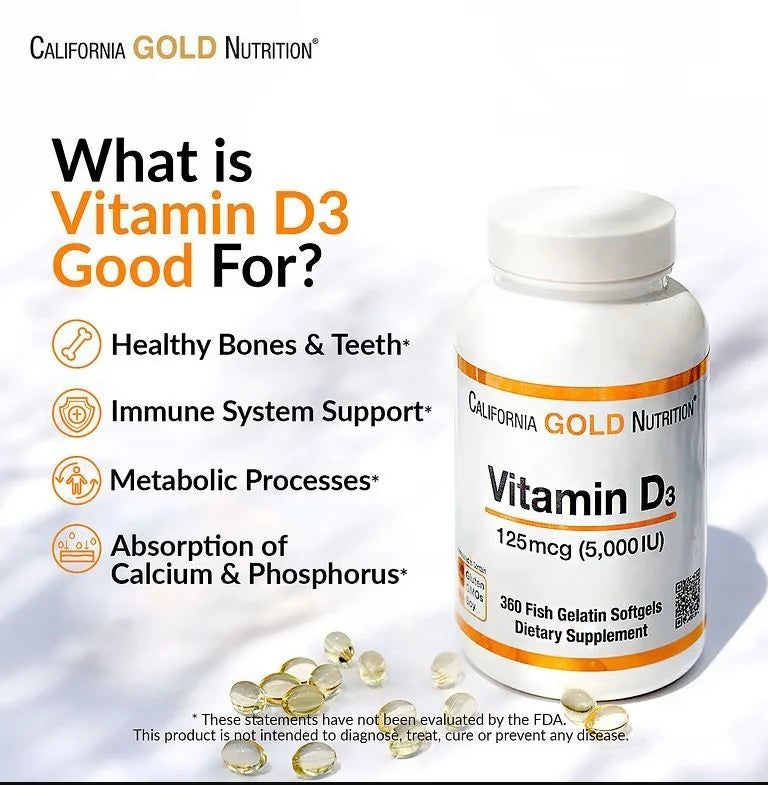 فيتامين د3 من جولد نيوترشن - 90 كبسولة