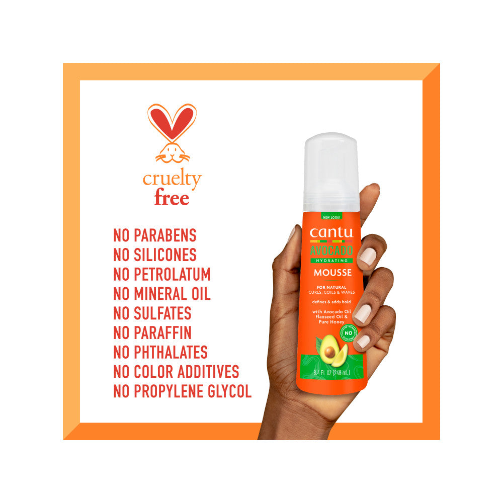 Cantu Hair Mousse Moisturizing Avocado For Hair Styling 248ml