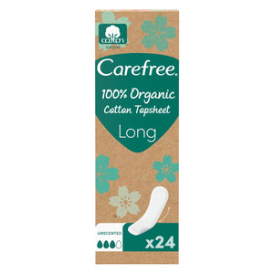 Carefree Daily Long Pads – Fragrance Free Feminine Liners, 24 Count