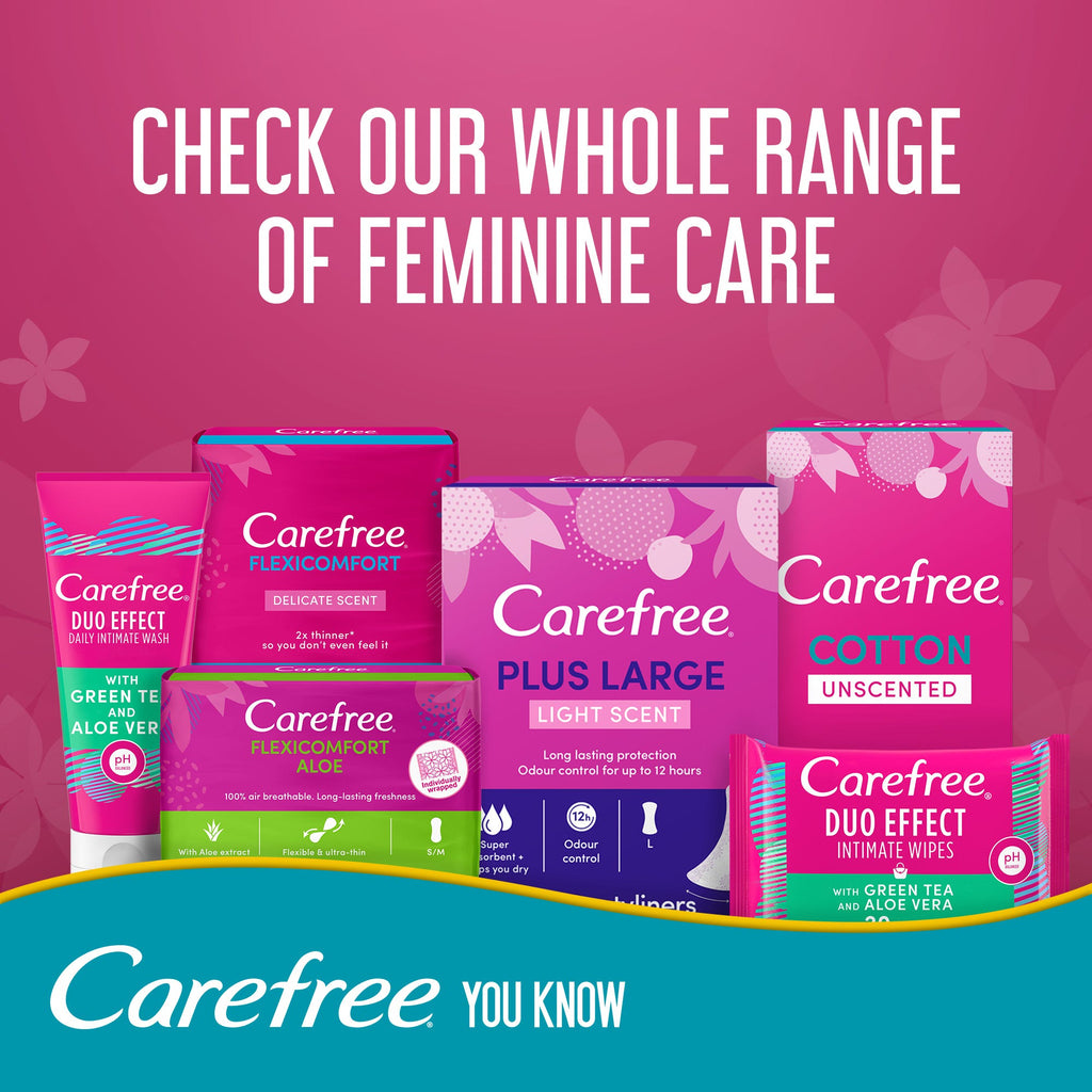 Carefree Fragrance Free Pads – Natural Cotton Feel for Sensitive Skin
