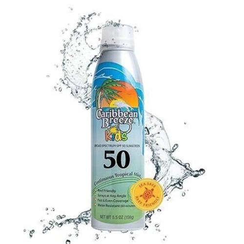 Caribbean Breeze Caribbean Breeze Baby Sun Spray 156ml Continuous Tropical Mist SPF 50 Lemon and Mango