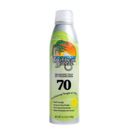 Caribbean Breeze Caribbean Breeze Sun Spray 156ml Continuous Tropical Mist SPF 70 Lemon and Mango