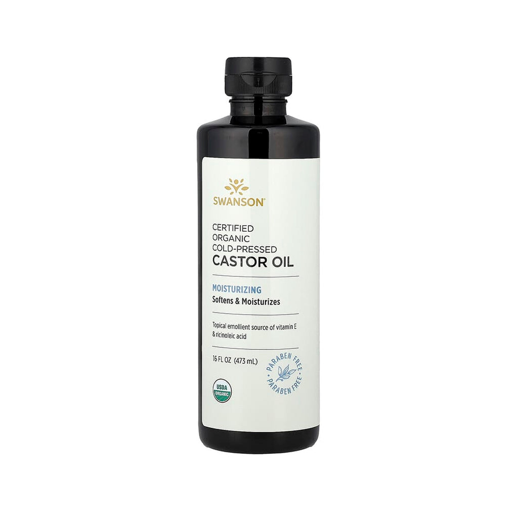 Swanson زيت الخروع المضغوط على البارد المعتمد عضوي - 16 fl oz (473ml)