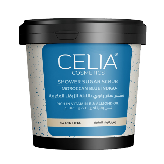 Celia Celia Sugar Scrub 600g Foamy With Blue Indigo Moroccan