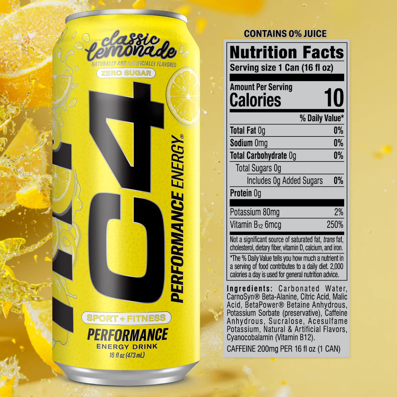 C4 Energy Carbonated Classic Lemonade 16 FL OZ
