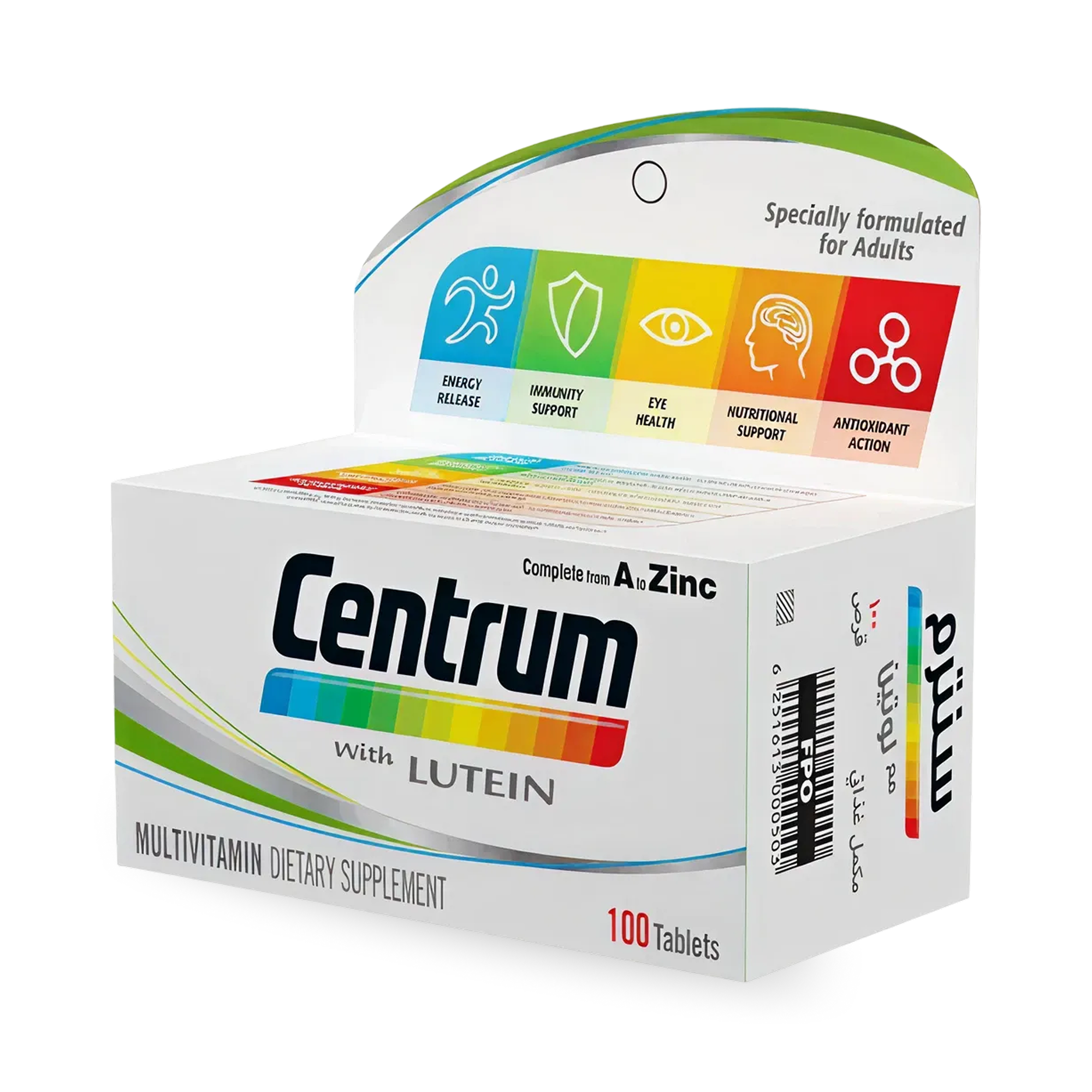 Centrum Multivitamin with Lutein - 100 Tablets | Complete Daily Nutrition & Eye Health