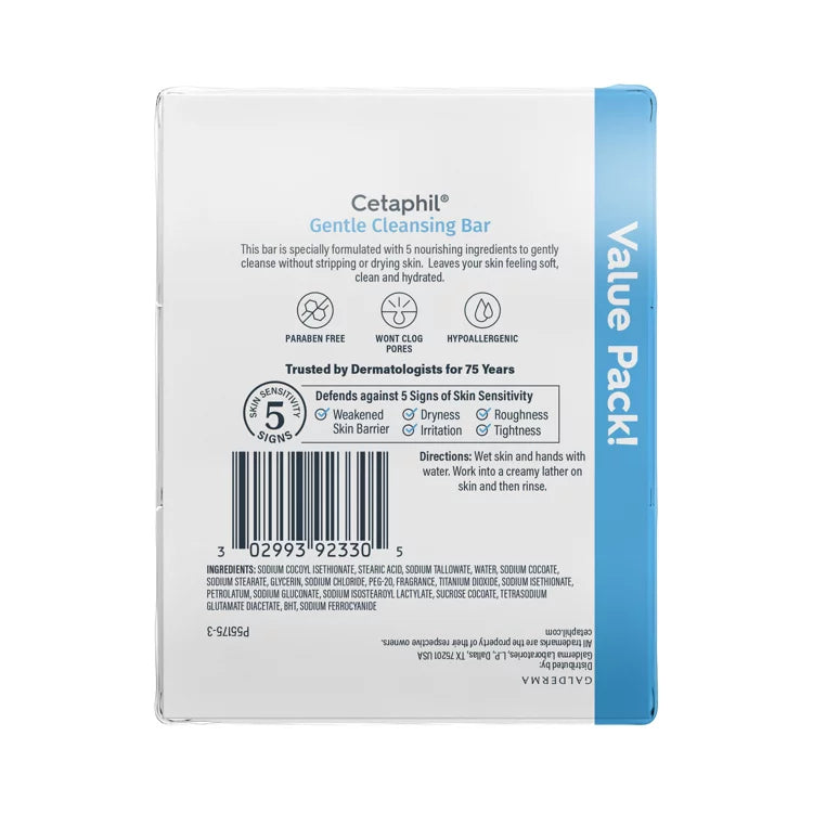 Cetaphil Soothing Bar Soap | Gentle Cleanser for Sensitive & Dry Skin