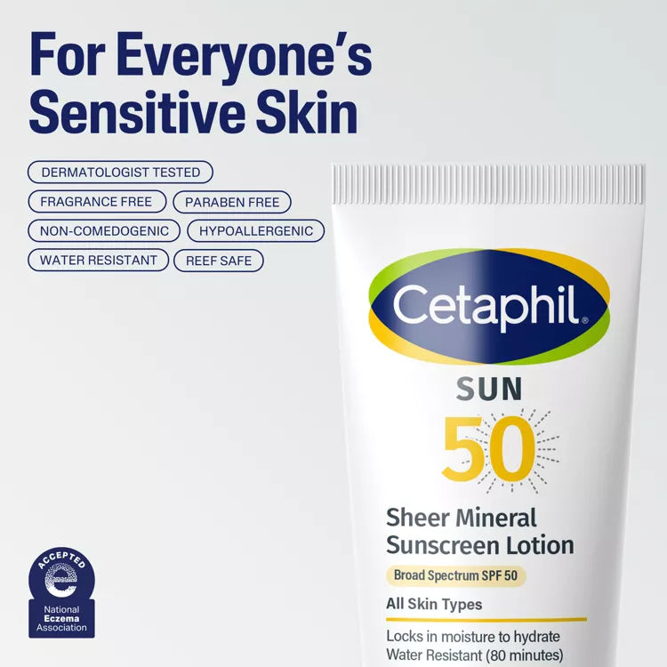كريم واقي من الشمس Cetaphil Sun Lotion SPF 50+ واسع الطيف للبشرة الحساسة