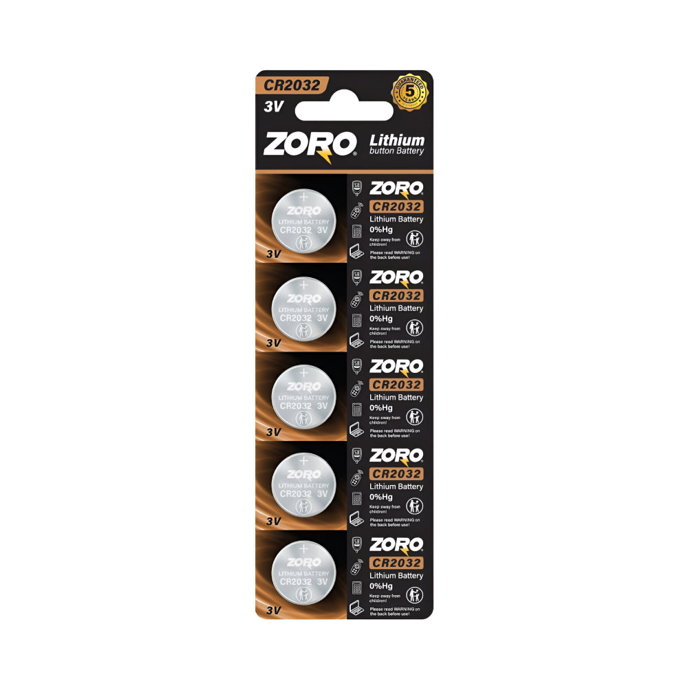 Zoro Battery 5pc 2032 3V Lithium