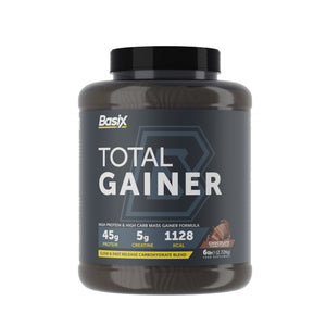 Basix Gain Total Gainer - High Protein Weight Gainer, Chocolate Chunk 6 LB