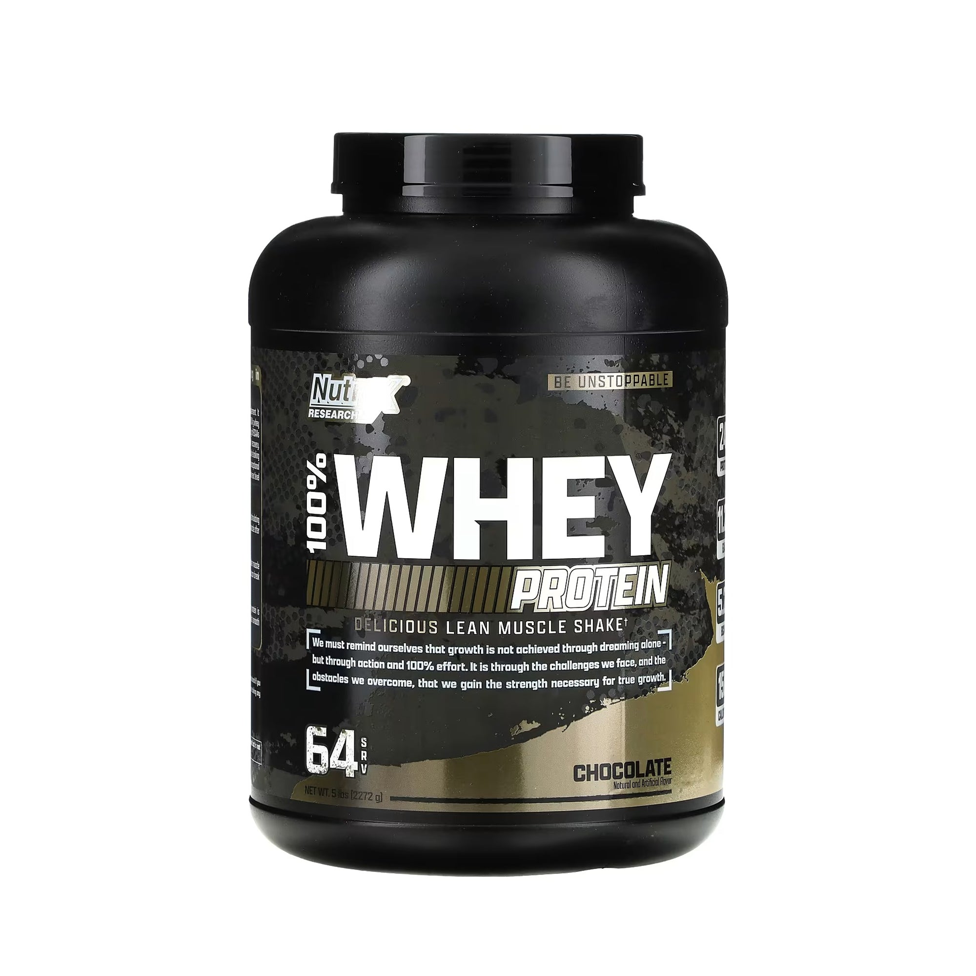 Nutrex Research 100% Whey Protein – Chocolate, 5 lb (64 Servings)