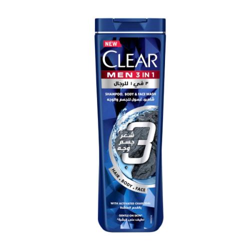 Clear Clear Hair Shampoo  Body And Face Wash  400ml 3in1 Men Active Cool
