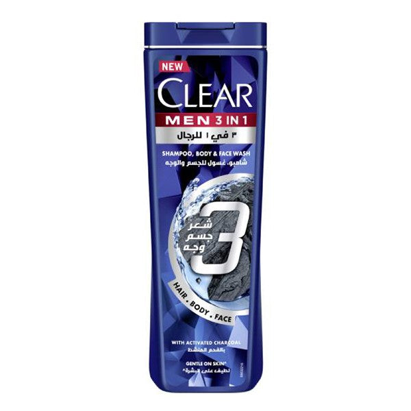 Clear Clear Hair Shampoo  Body And Face Wash 400ml 3in1 Men  With Activated   Charcoal