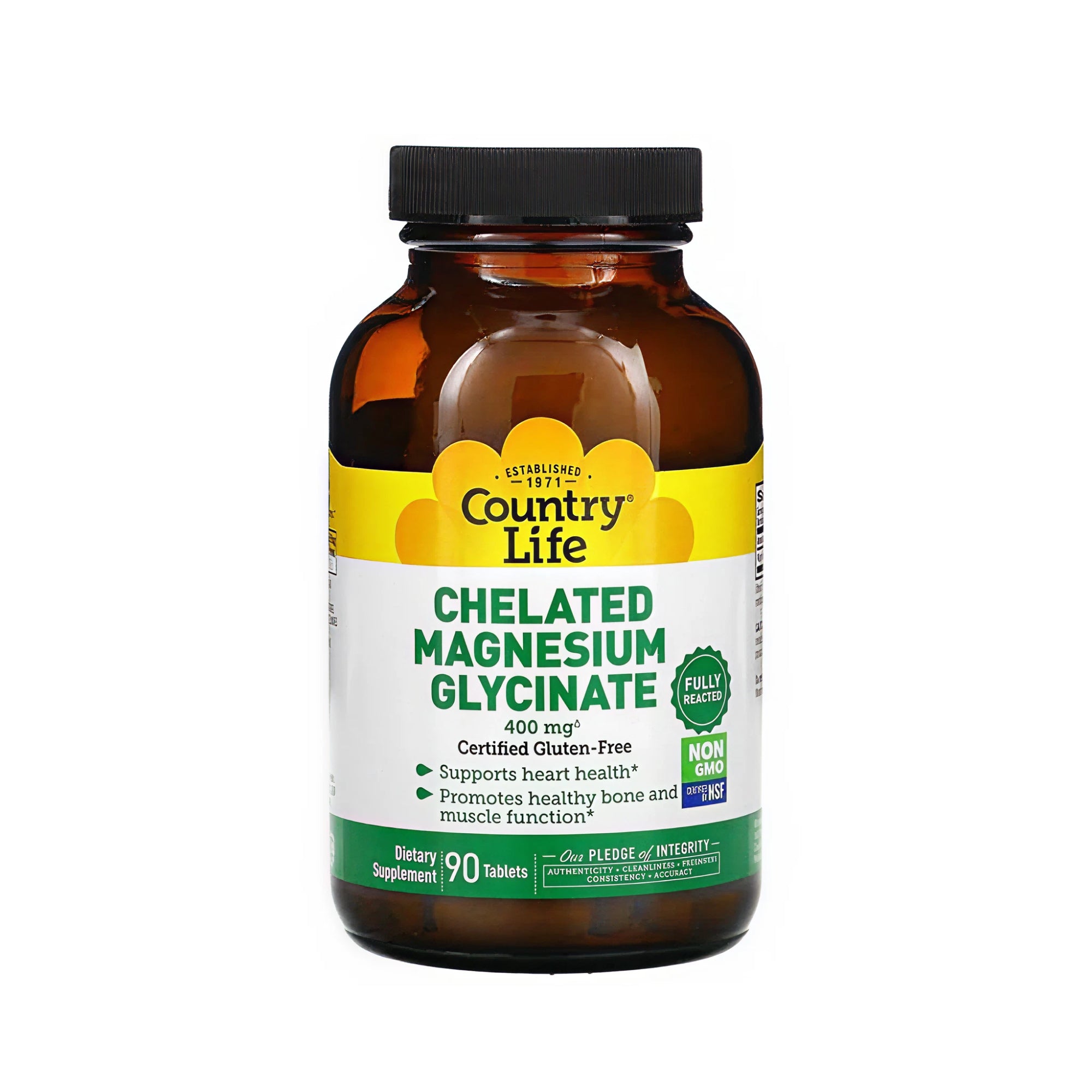 Country Life Chelated Magnesium Glycinate 400 mg - 90 Tablets