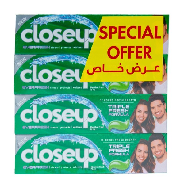 Close UP Close UP Toothpaste Deep action Special Offer Green 4 x 75 Ml