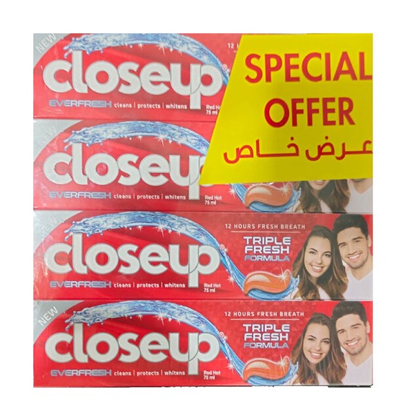 Close UP Close UP Toothpaste Deep action Special Offer Red 4 x 75 Ml