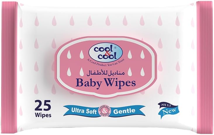 مناديل كول آند كول للأطفال - عبوة سفر فائقة النعومة وخالية من الكحول