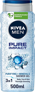 غسول الجسم نيفيا للرجال 3 في 1 جل استحمام برائحة منعشة نقية 500 مل