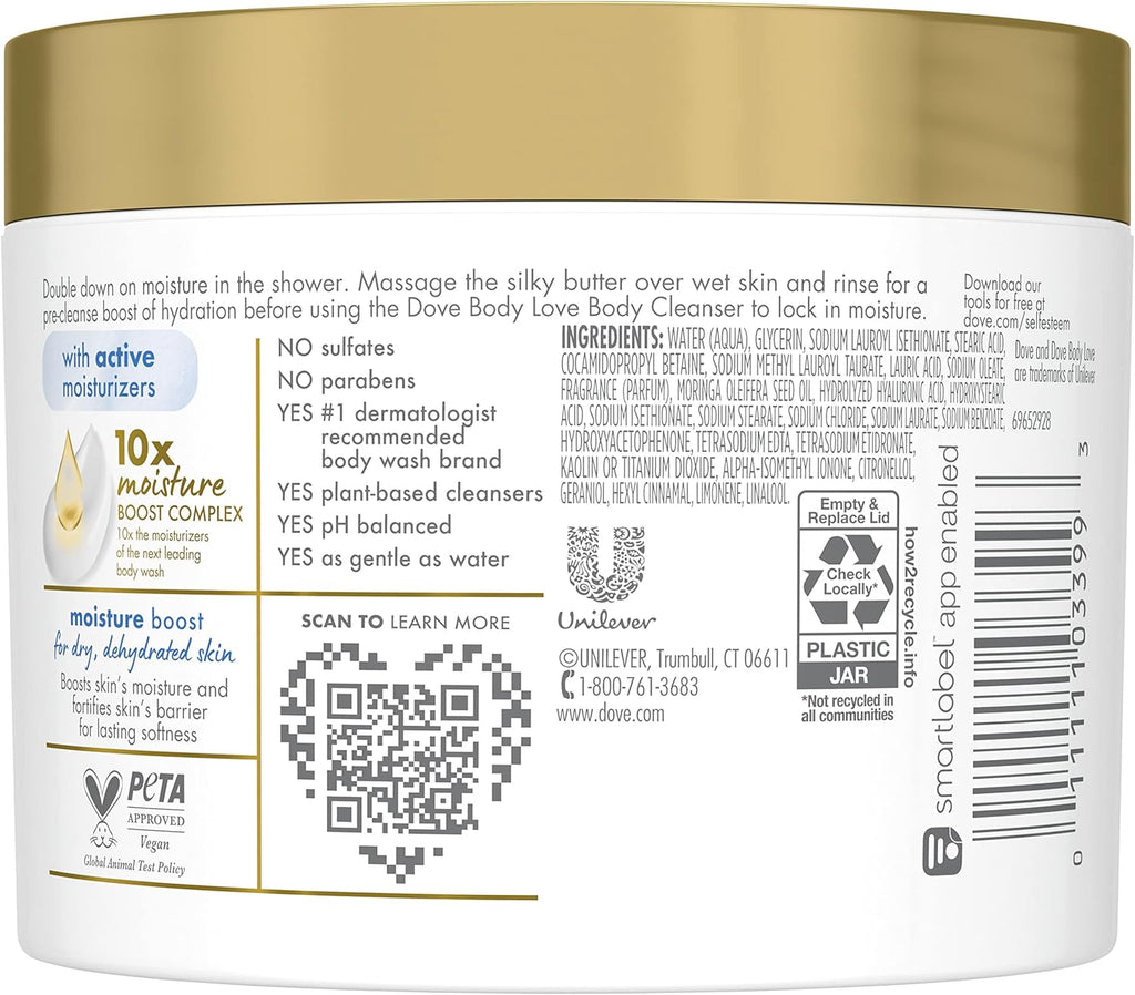 Dove Body Love Moisture Boost Pre-Cleanse Shower Butter - 238g