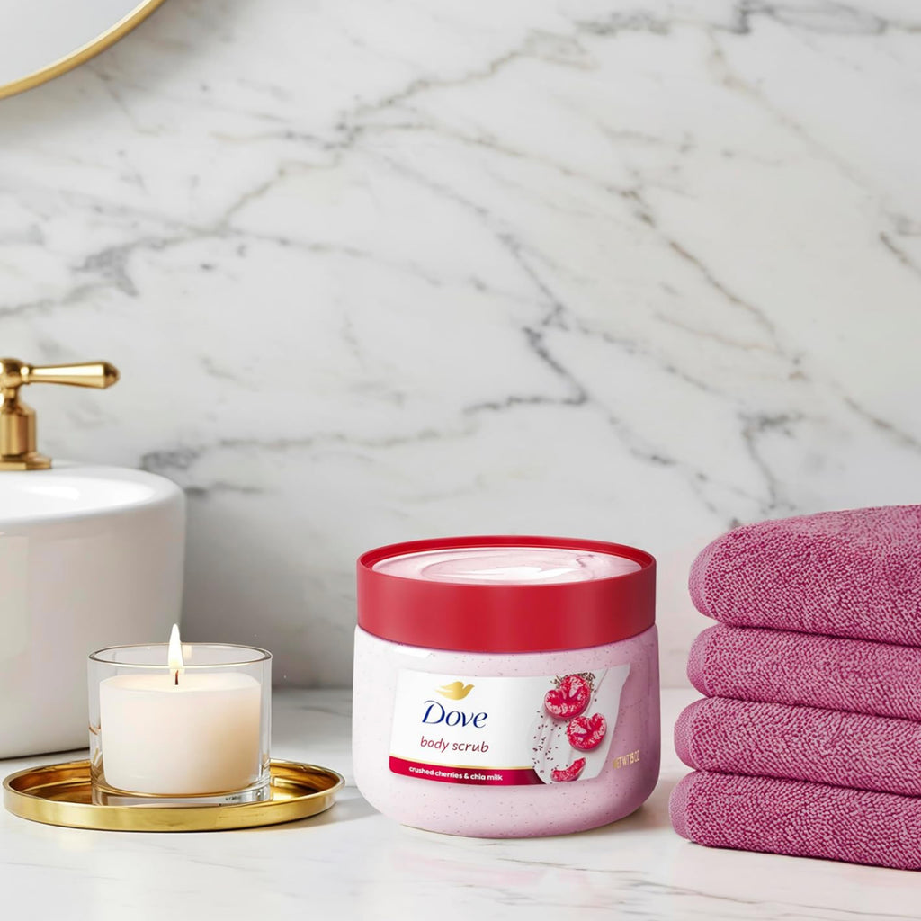 Dove Body Scrub – Exfoliating Cherry & Chia Milk Skin Cleanser (425g)
