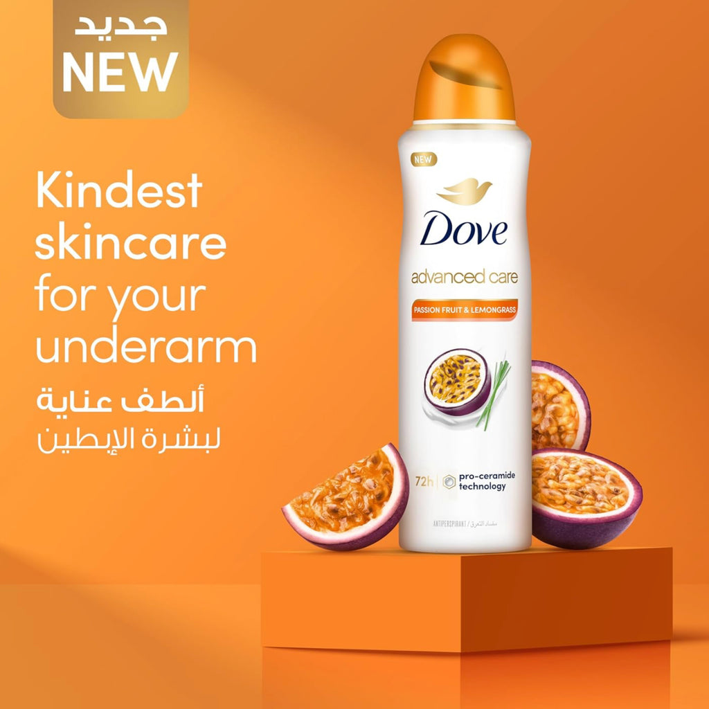 Dove Deodorant Spray – Advanced Care Passionfruit & Grass, 150ml