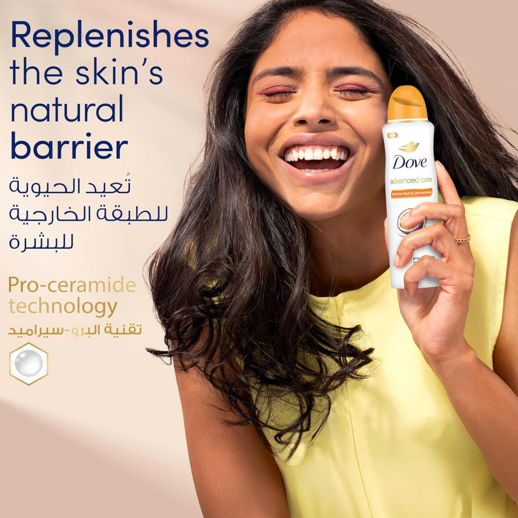 Dove Deodorant Spray – Advanced Care Passionfruit & Grass, 150ml